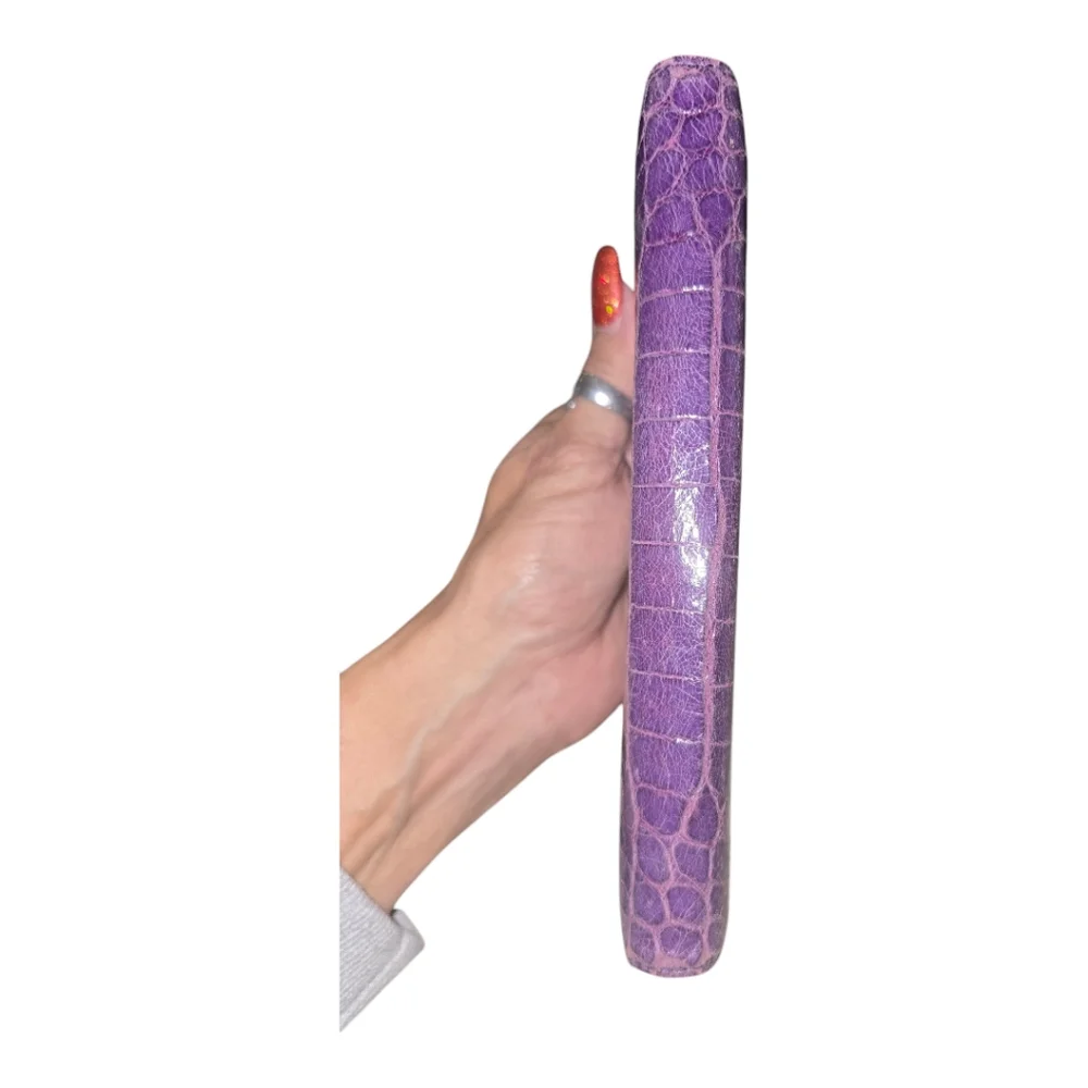 Miu Miu crocodile embossed EUC with tags purple - Picture 10 of 14